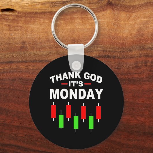 Investeerder godzijdank is het maandag sleutelhanger (Voorkant)