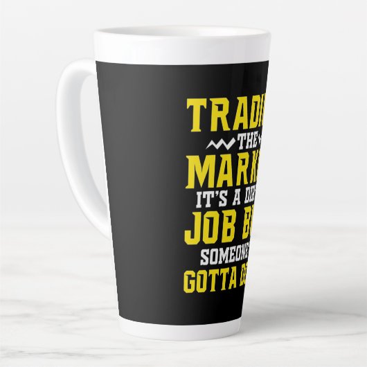 Investeerder handelde de markt latte mok (Linkerhoek)