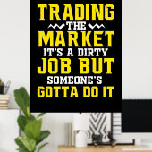 Investeerder handelde de markt poster (Thuiskantoor)