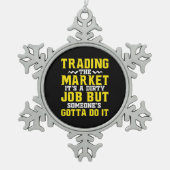 Investeerder handelde de markt tin sneeuwvlok ornament (Voorkant)