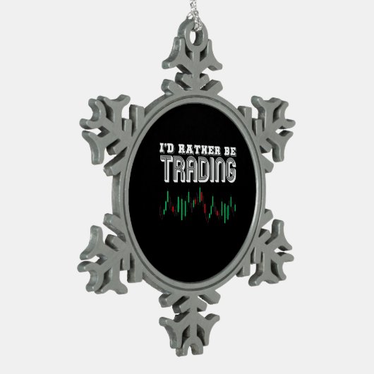 Investeerder ik zou liever handel drijven tin sneeuwvlok ornament (Links)