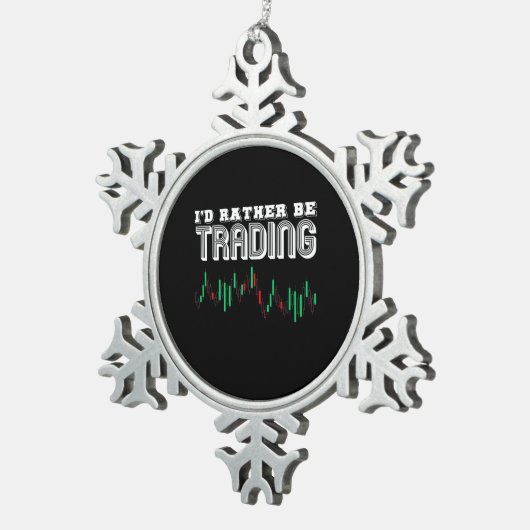 Investeerder ik zou liever handel drijven tin sneeuwvlok ornament (Rechts)