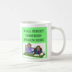 investeerder in de markt voor muurstraataandelen koffiemok