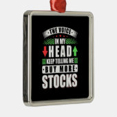 Investeerder in Mijn hoofd koopt meer voorraden Metalen Ornament (Rechts)