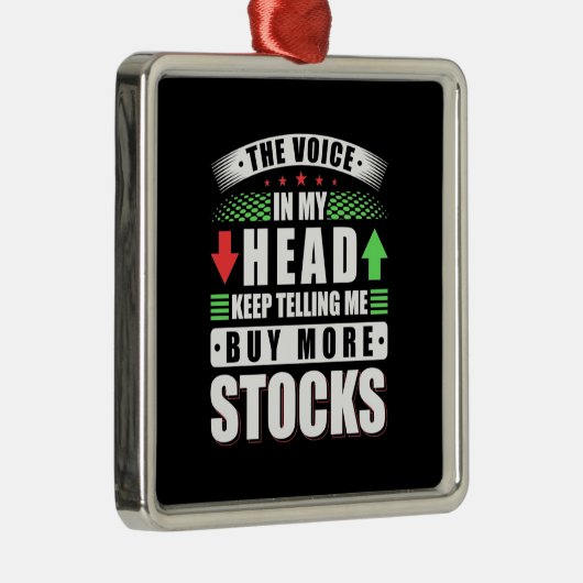 Investeerder in Mijn hoofd koopt meer voorraden Metalen Ornament (Rechts)