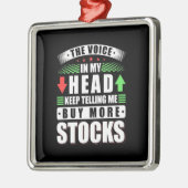 Investeerder in Mijn hoofd koopt meer voorraden Metalen Ornament (Links)