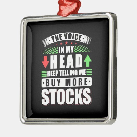 Investeerder in Mijn hoofd koopt meer voorraden Metalen Ornament (Links)