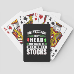 Investeerder in Mijn hoofd koopt meer voorraden Pokerkaarten