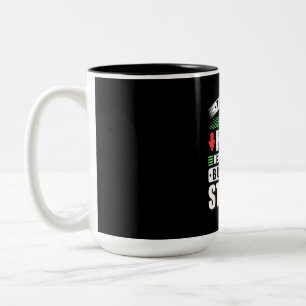 Investeerder in Mijn hoofd koopt meer voorraden Tweekleurige Koffiemok