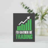 Investeerder op de beursdag van de geldmarkt briefkaart (Staand voorkant)