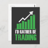 Investeerder op de beursdag van de geldmarkt briefkaart (Voorkant / Achterkant)