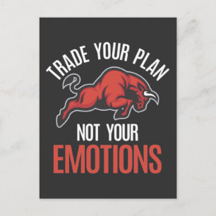 Investeerder op de beursmarkt Bull Day Trading Briefkaart