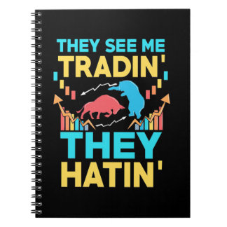 Investeerder ziet mij handelen notitieboek