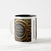 "Investeren in succes" Tweekleurige Koffiemok (Voorkant links)