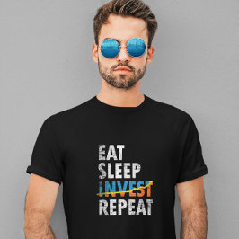 INVESTERINGEN IN EAT-SLAAPSTAND HERPEAT-STOKMARKT T-SHIRT