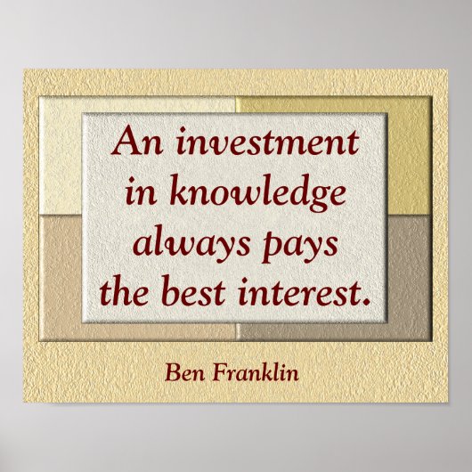 Investeringen in kennis — druk op de notering poster (Voorkant)