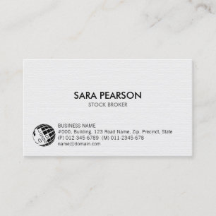 Investeringen van effectenmakelaars Eenvoudig Visitekaartje