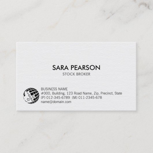 Investeringen van effectenmakelaars Eenvoudig Visitekaartje (Voorkant)