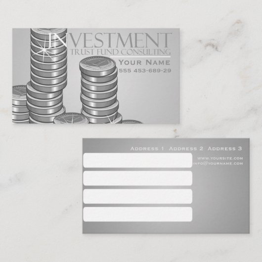 INVESTERINGEN - VISITEKAARTJE (Voorkant / Achterkant)