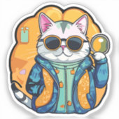 investigator cat sticker (Voorkant)