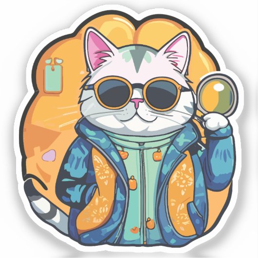 investigator cat sticker (Voorkant)