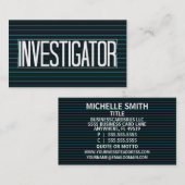 Investigator Elegant Stripe Visitekaartje (Voorkant / Achterkant)