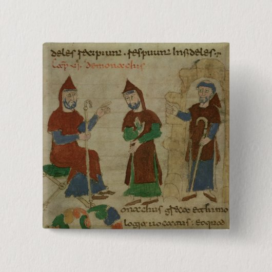 Investiture Benedictine Monk uit 'De Vierkante Button 5,1 Cm (Voorkant)