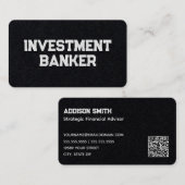Investment Banker Financieel Adviseur Custom QR Visitekaartje (Voorkant / Achterkant)