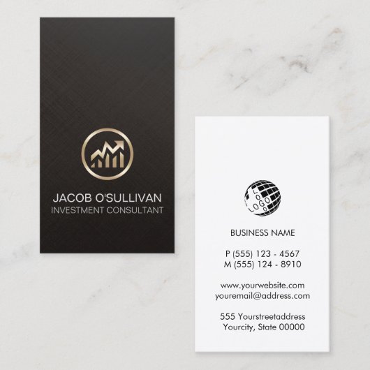 Investment Consultant aandelenmakelaar Visitekaartje (Voorkant / Achterkant)