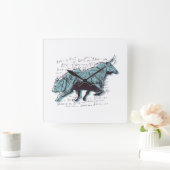 Investor Bull and Bear Market Clock Vierkante Klok (Huis)