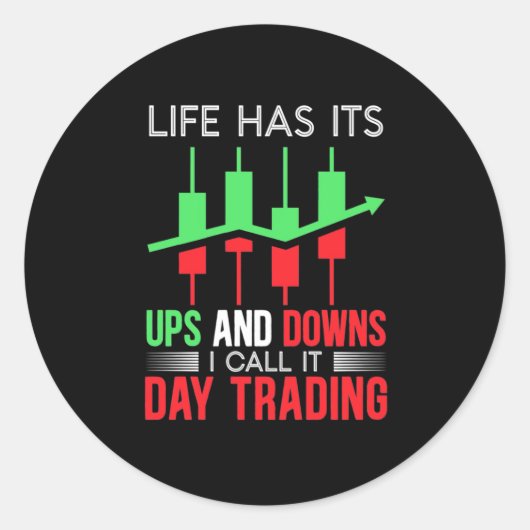 Investor I Call It Day Trading Ronde Sticker (Voorkant)