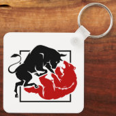 Investor Trading Bull en Beer Market Custom Sleutelhanger (Achterkant)