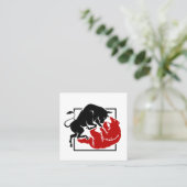 Investor Trading Bull en Beer Market Custom Vierkante Visitekaartje (Staand voorkant)