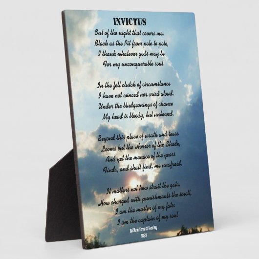 INVICTUS-gedicht Fotoplaat (Zijkant)