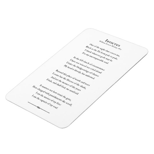 Invictus Gedicht, inspirerend offerte koelkastmagn Magneet (Linkerzijde)