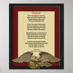 Invictus, gedicht leder met adelaar poster