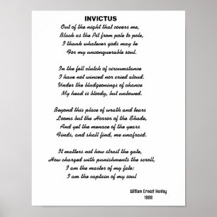 INVICTUS-gedicht Poster