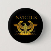 invictus golden logo ronde button 5,7 cm (Voorkant)