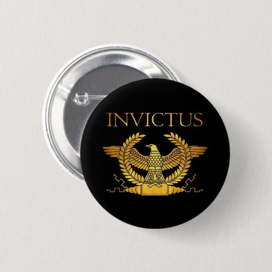 invictus golden logo ronde button 5,7 cm (Voorkant /achterkant)