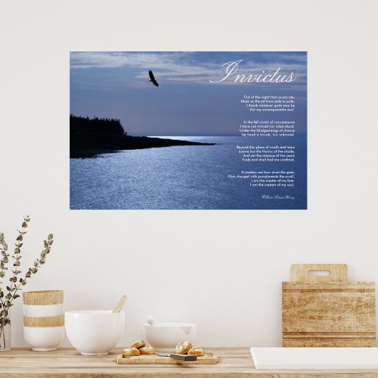 Invictus ~ Inspirerend gedicht ~ Canvas Poster (Keuken)