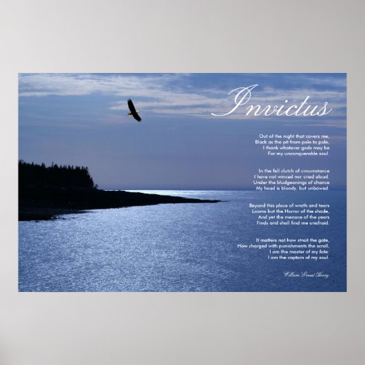 Invictus ~ Inspirerend gedicht ~ Canvas Poster (Voorkant)