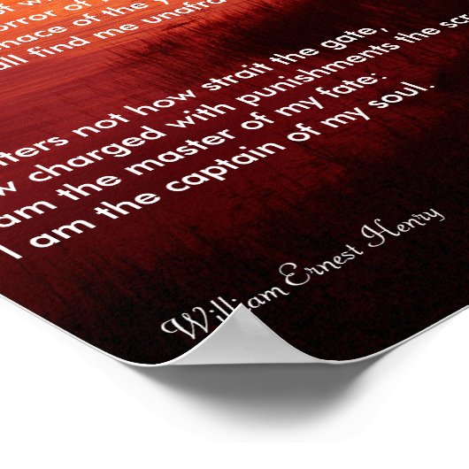 Invictus ~ Inspirerend gedicht Poster (Hoek)