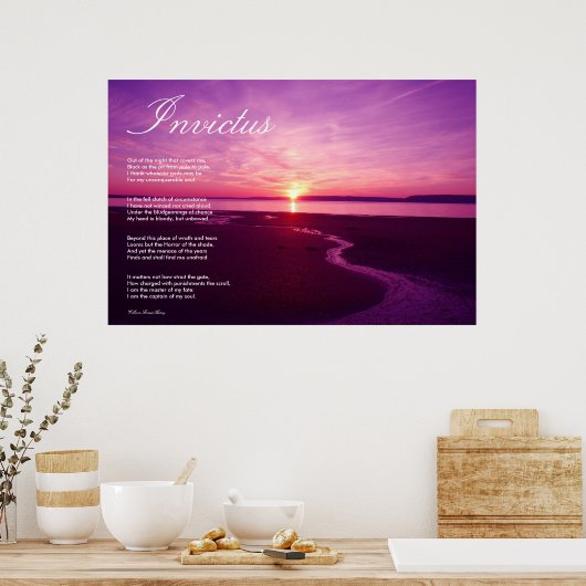 Invictus ~ Inspirerend gedicht Poster (Keuken)