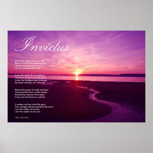 Invictus ~ Inspirerend gedicht Poster (Voorkant)