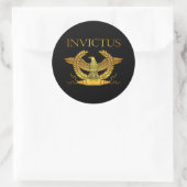 Invictus logo ronde sticker (Tas)