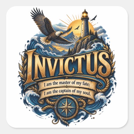 Invictus Meester van mijn Lot Sticker (Voorkant)