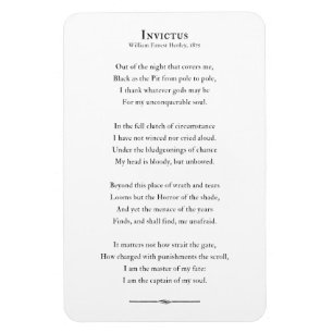 Invictus Poem, inspirerend prijskoelkast magneet