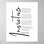 Invictus Poem van Henley in Modern Black Script Poster (Voorkant)