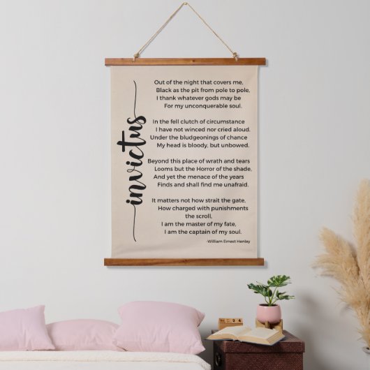 Invictus Poem van William Ernest Henley  Hangend Wandkleed (Slaapkamer)