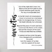 Invictus Poem van William Ernest Henley Poster (Voorkant)